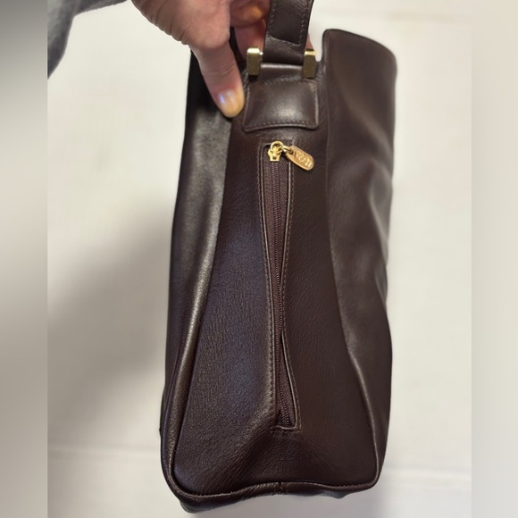 Vintage Smooth Leather Serapian Shoulder Bag Made in Italy Quiet Luxury Brown - Picture 5 of 12